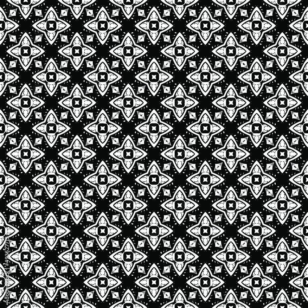 Black and white seamless pattern texture. Greyscale ornamental graphic design. Mosaic ornaments. Pattern template. Vector illustration. EPS10. Black and white seamless pattern texture. Greyscale ornamental graphic design. Mosaic ornaments. Pattern template. Vector illustration. EPS10.