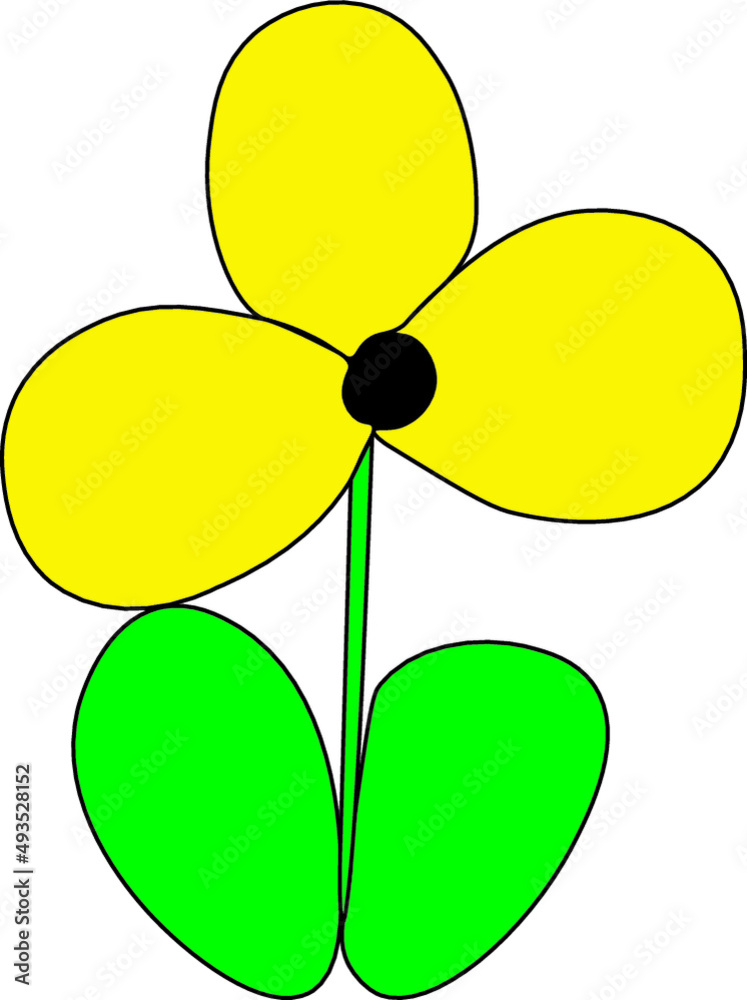Flower vector illustration with yellow and green design Flower vector illustration with yellow and green design