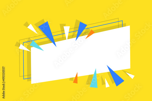 Vector Flat Banner Design Template. Creative title bar with decorative geometric shapes. Can be used in website or in printed designs. Modern style billboard, signboard, banner or poster template.