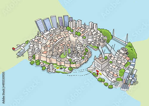 Istanbul Illustration of the City photo