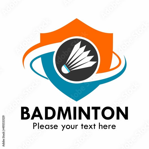Badminton logo template illustration. suitable for sport