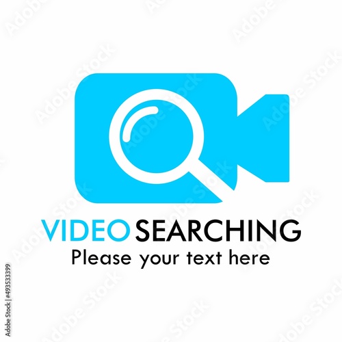 Video searching logo template illustration. suitable for multimedia, technology, web etc