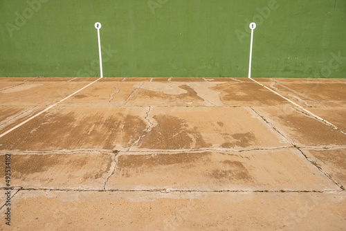 green covered fronton court for playing hand Pelota, Spain photo
