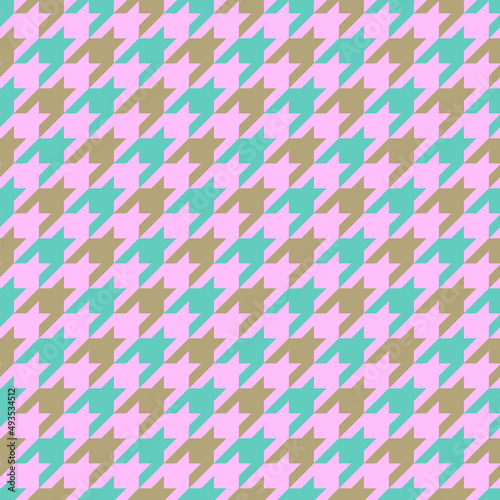 Houndstooth seamless pattern. Repeat textile print. Vector illustration.