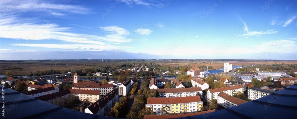 Anklam, Panoramablick vom Turm St. Nikolai