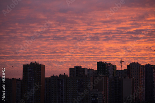 sunset over the city