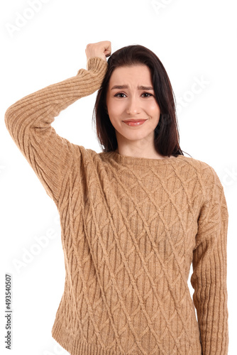 Worried young woman isolate...