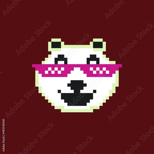 Pixel art panda cartoon animal