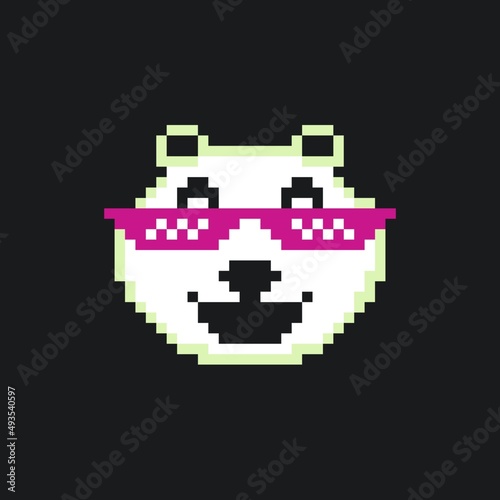 Pixel art panda cartoon animal