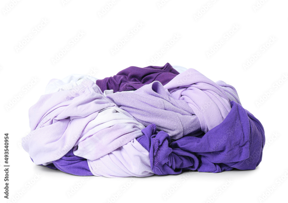 Different crumpled clothes on white background Different crumpled clothes on white background