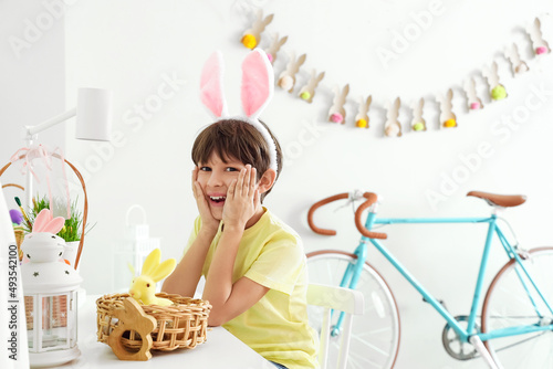 Cute little boy with bunny ...