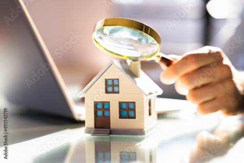 Real Estate House Inspector Checking Property photo