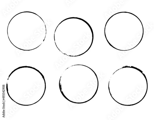 Set of 6 vector drink wine glass coffee tea cup ring spill stains