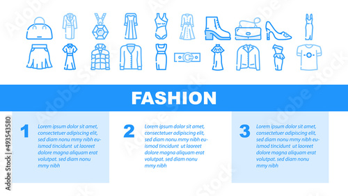 Fashion Store Garment And Shoes Landing Web Page Header Banner Template Vector. Fashion Store Selling Dresses Evening Gowns And Jacket, T-shirt And Coats, Woman Bag And Belt Accessories Illustration