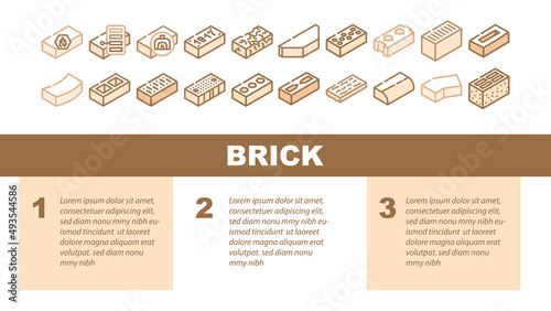 Brick For Building Construction Landing Web Page Header Banner Template Vector. Refractory And Defective Brick, Handmade And Facing Of Building Exterior, Old And Damaged . Cement Silicate Illustration