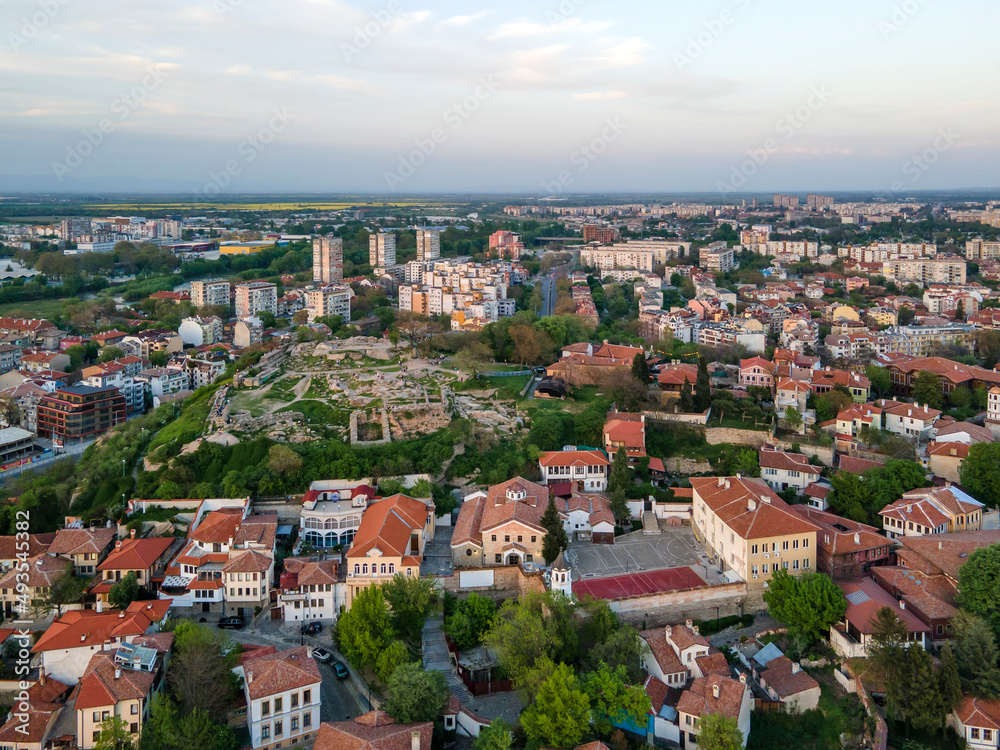 Aerial view of City of Plovdiv, Bulgaria