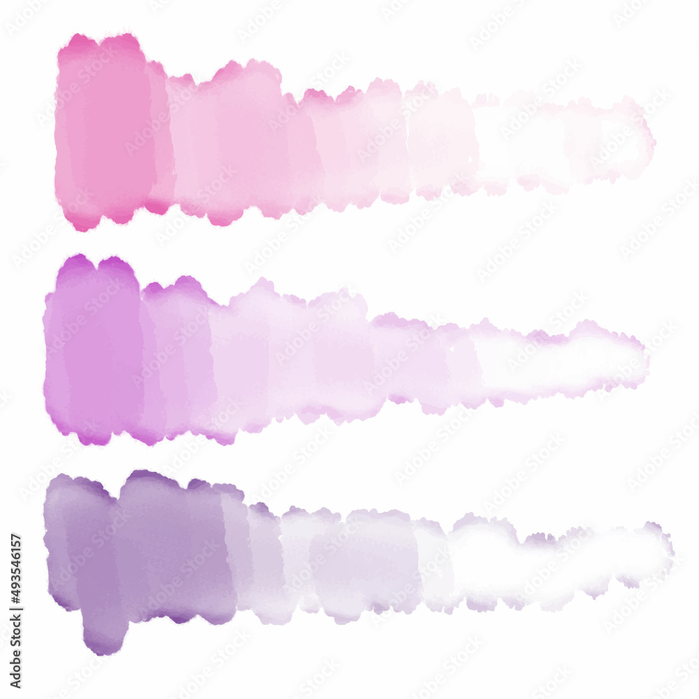 Watercolor abstract blots on a white sheet. purple shades