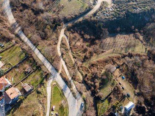 Aerial view of Village of Hrabrino, Bulgaria photo