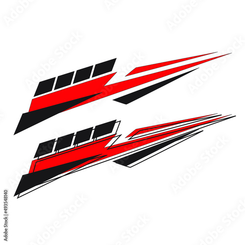 car body sticker template design vector.