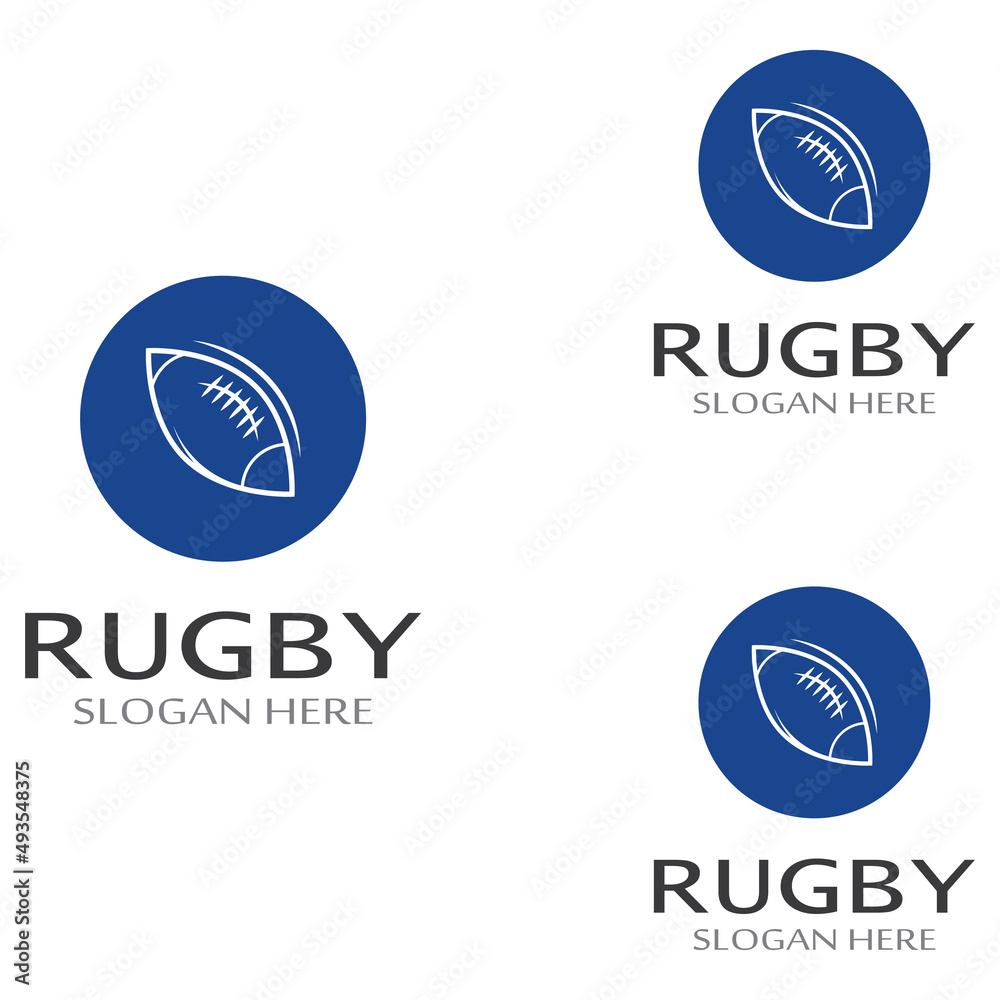 Rugby ball logo. Using a vector illustration template design concept. Can be used for sports logos and a team logo Rugby ball logo. Using a vector illustration template design concept. Can be used for sports logos and a team logo
