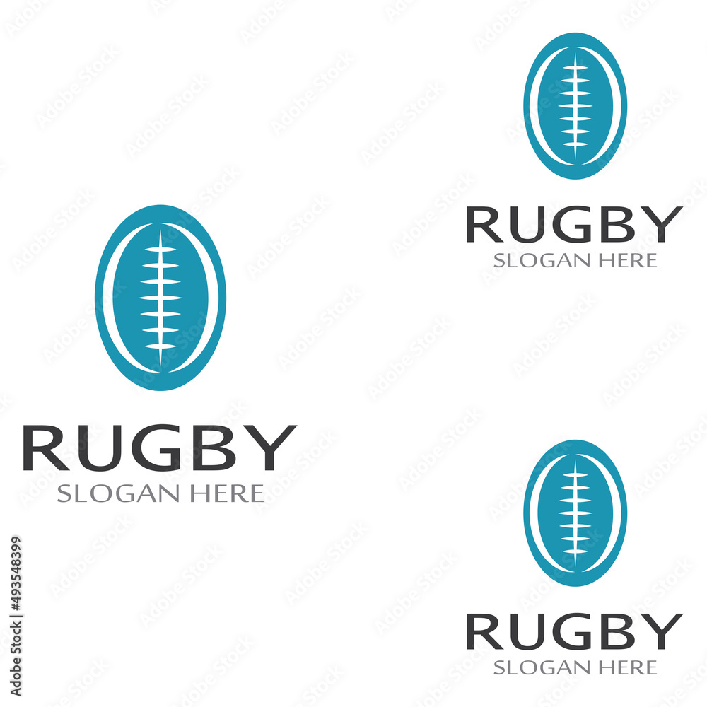 Rugby ball logo. Using a vector illustration template design concept. Can be used for sports logos and a team logo Rugby ball logo. Using a vector illustration template design concept. Can be used for sports logos and a team logo