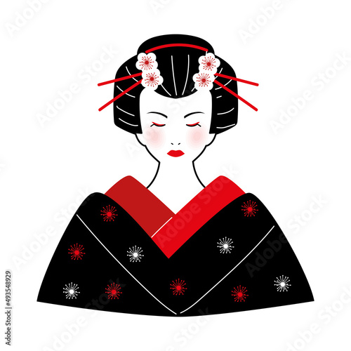 Wallpaper Mural geisha portrait icon