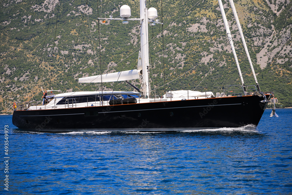 Naklejka premium Luxury large sailing yacht