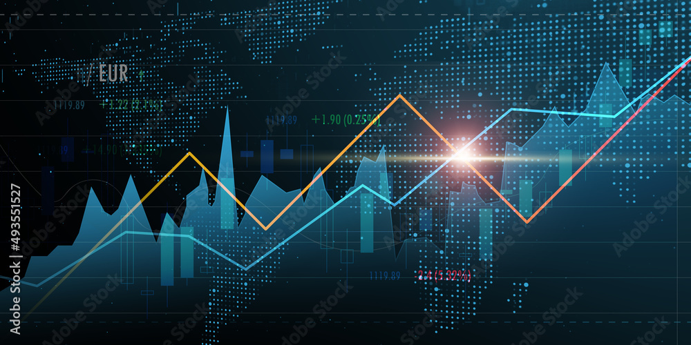 Financial stock market trading price chart graph information data statistics analysis, finance and investment on world economic business companies stock trends and development, banner background Financial stock market trading price chart graph information data statistics analysis, finance and investment on world economic business companies stock trends and development, banner background