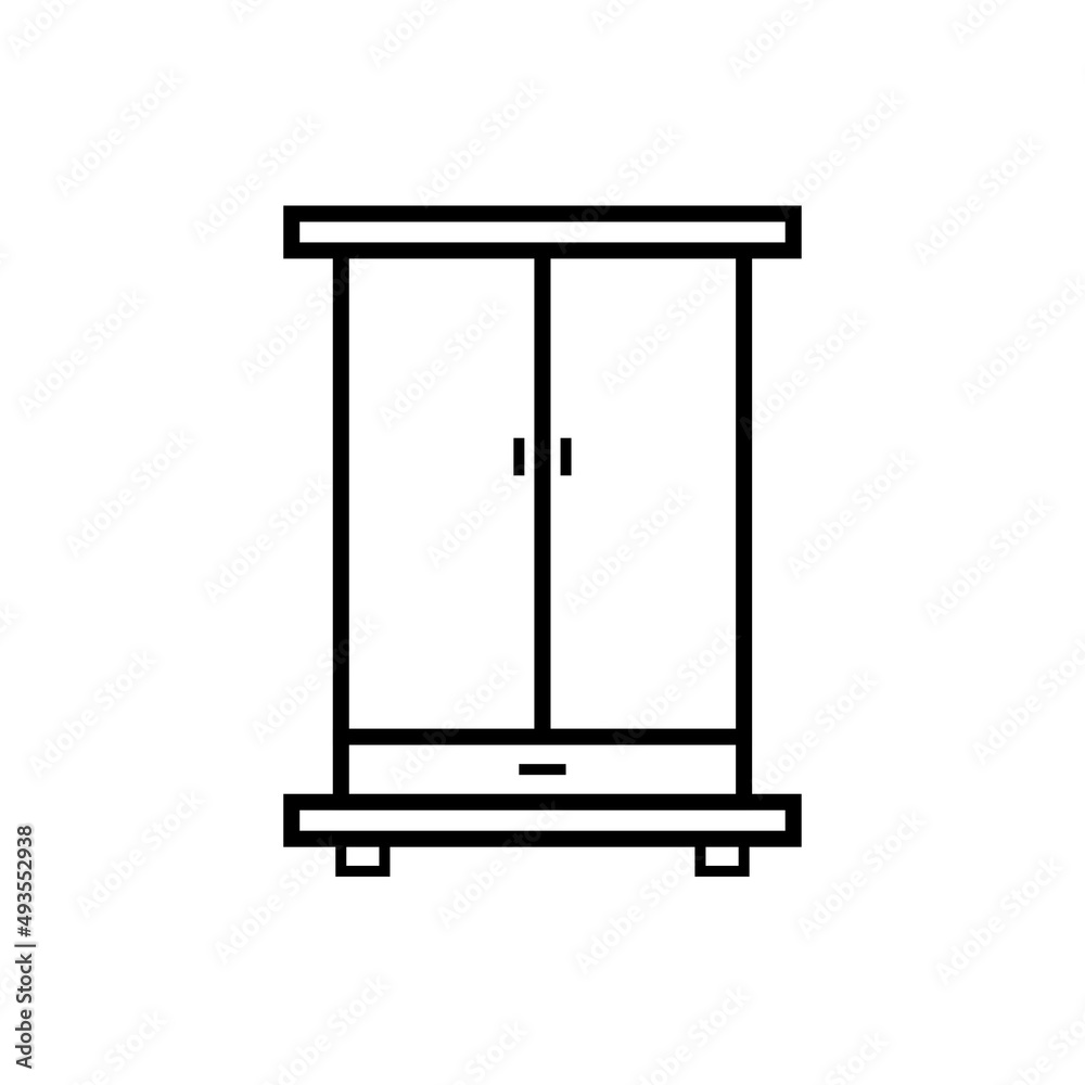 Graphic flat cupboard icon for your design and website Graphic flat cupboard icon for your design and website