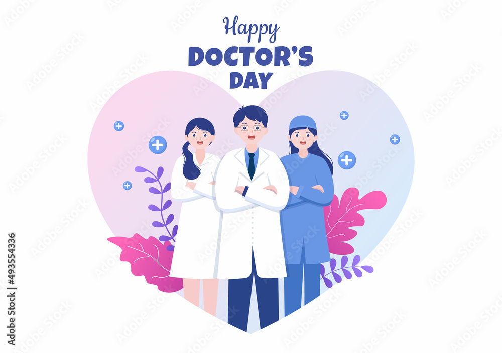 World Doctors Day Vector Illustration for Greeting Card, Poster or Background with Doctor, Stethoscope and Medical Equipment Image World Doctors Day Vector Illustration for Greeting Card, Poster or Background with Doctor, Stethoscope and Medical Equipment Image