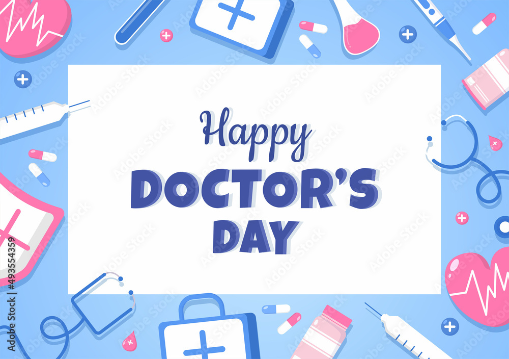 World Doctors Day Vector Illustration for Greeting Card, Poster or Background with Doctor, Stethoscope and Medical Equipment Image World Doctors Day Vector Illustration for Greeting Card, Poster or Background with Doctor, Stethoscope and Medical Equipment Image