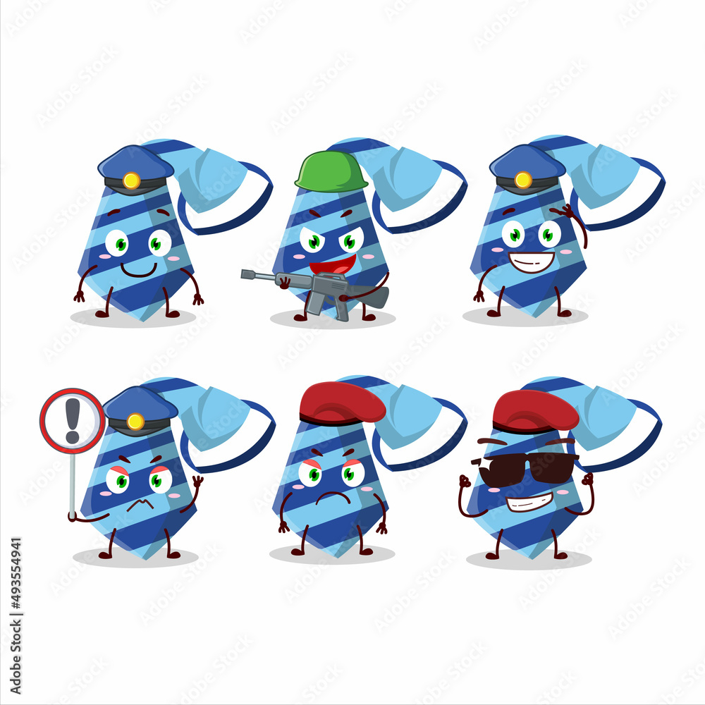 A dedicated Police officer of blue tie mascot design style A dedicated Police officer of blue tie mascot design style
