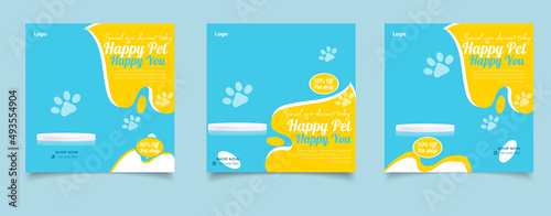 Pets shop banner for social media post template