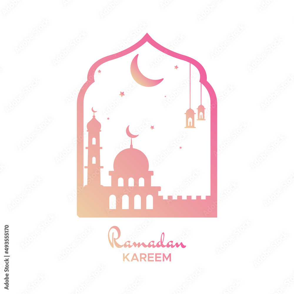 Illustration vector graphic of Ramadan Kareem. Perfect for Ramadan design, template, layout.