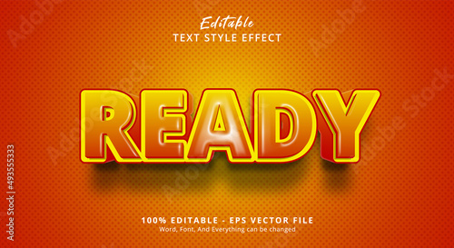 Orange Ready Text Style Effect, Editable Text Effect