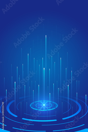 Spiral turntable with ray Internet technology background