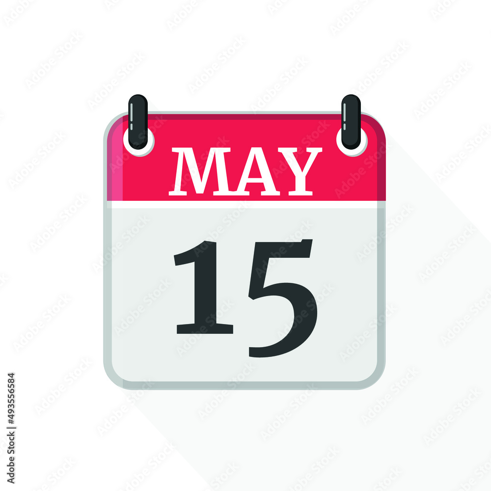 May 15 - Daily Calendar Icon in flat design style May 15 - Daily Calendar Icon in flat design style