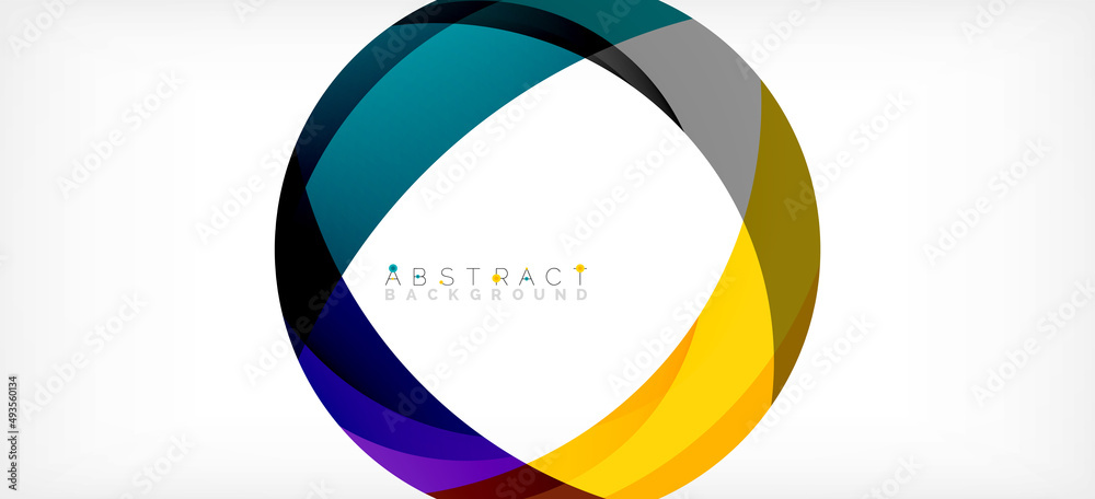 Geometric abstract background. Circle created with overlapping color shapes. Vector Illustration For Wallpaper, Banner, Background, Landing Page Geometric abstract background. Circle created with overlapping color shapes. Vector Illustration For Wallpaper, Banner, Background, Landing Page