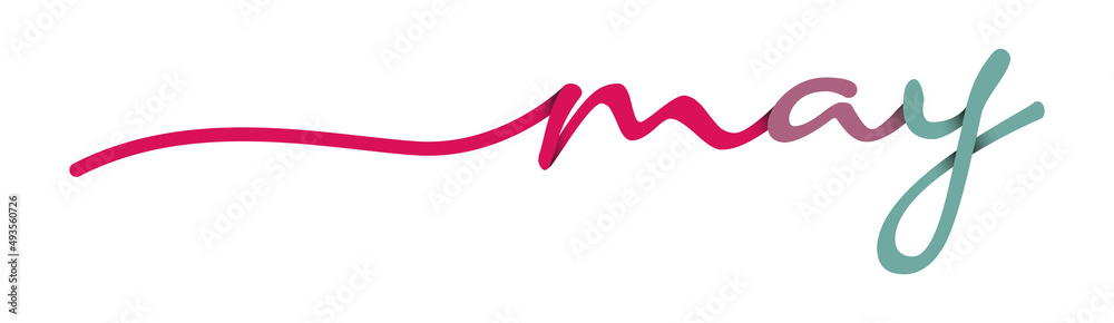 May Handwriting Colorful Lettering Calligraphy Isolated on White Background. Months of The Year May Handwriting Colorful Lettering Calligraphy Isolated on White Background. Months of The Year