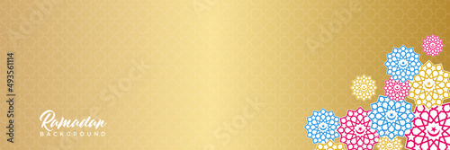 Islamic background, Gift box, lantern, white gold crescent moon on white. Design concept of ramadan kareem, mawlid, iftar,isra and miraj or eid al fitr adha, copy space text area. Vector illustration