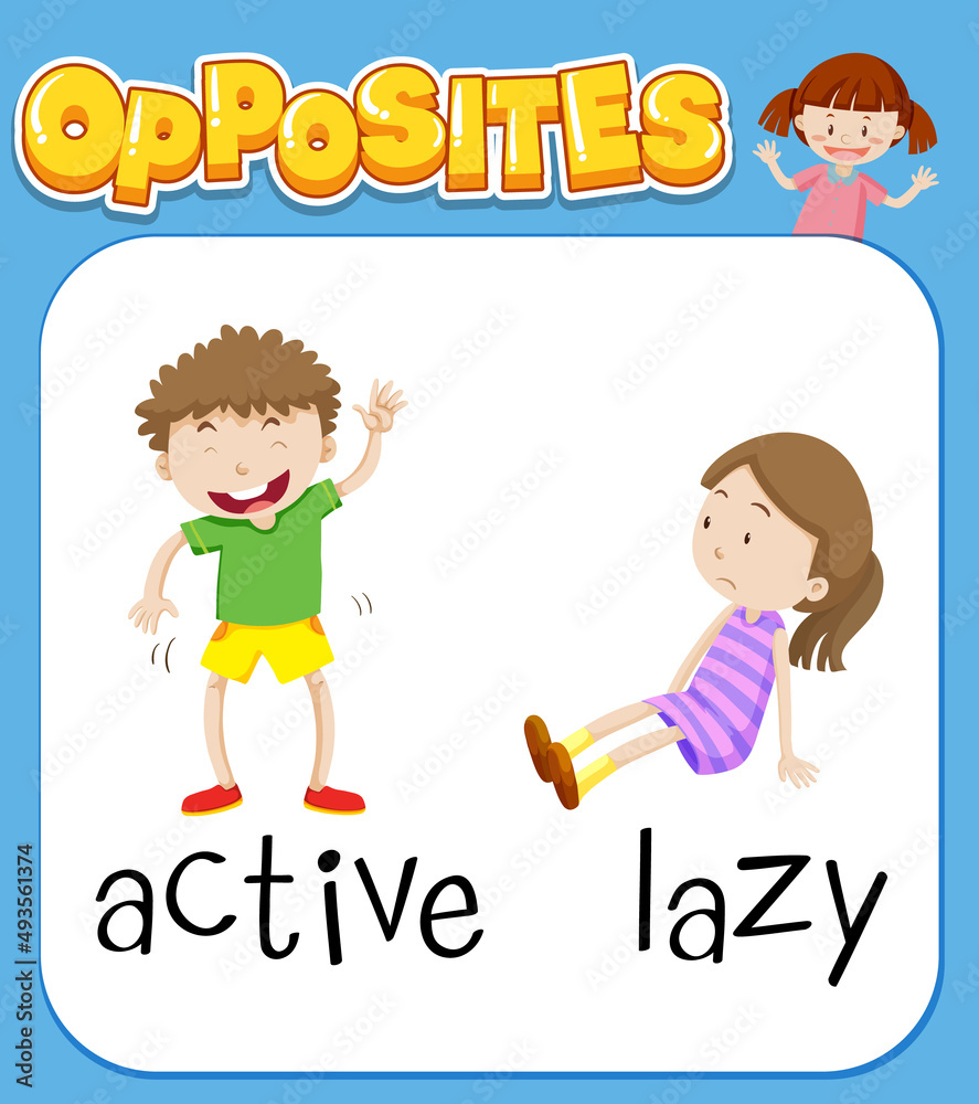 Opposite words for active and lazy Opposite words for active and lazy