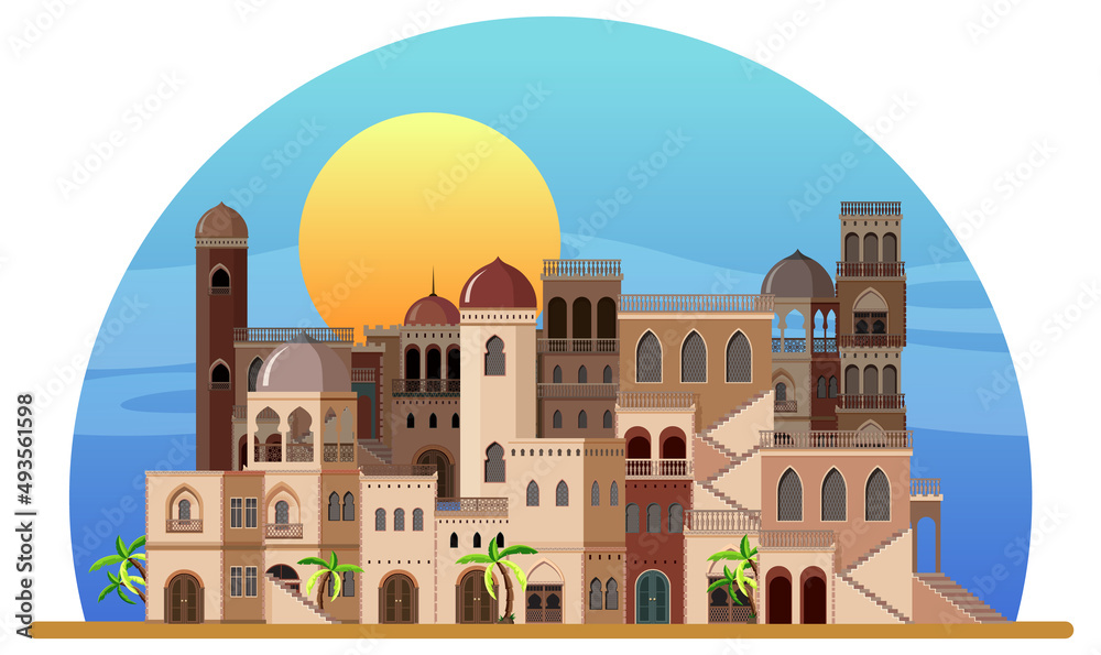 Arabian architecture house and building