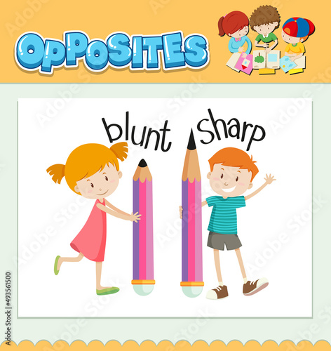 Opposite words for blunt and sharp