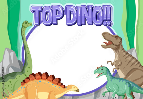Banner template with dinosaur theme