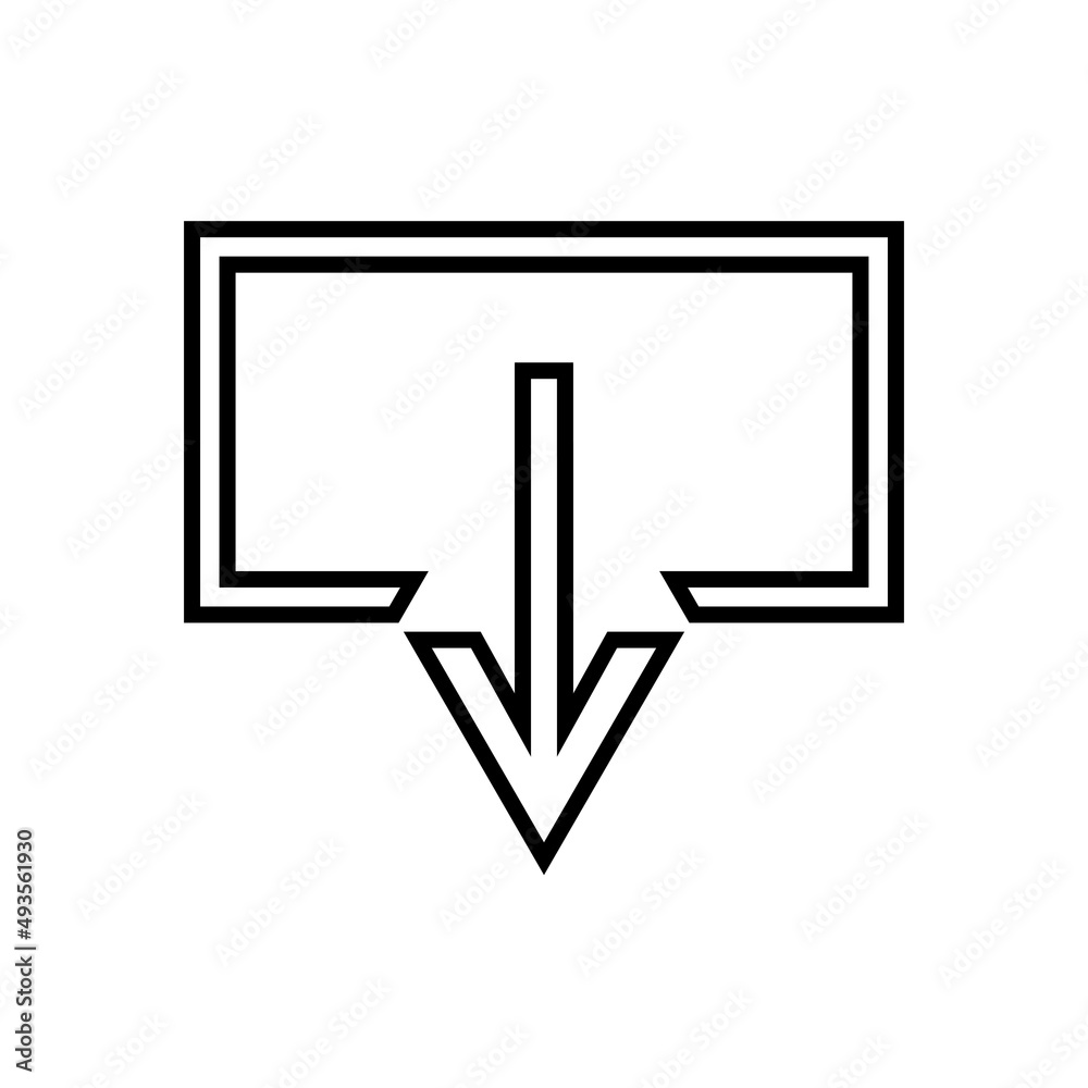 Graphic flat download icon for your design and website Graphic flat download icon for your design and website