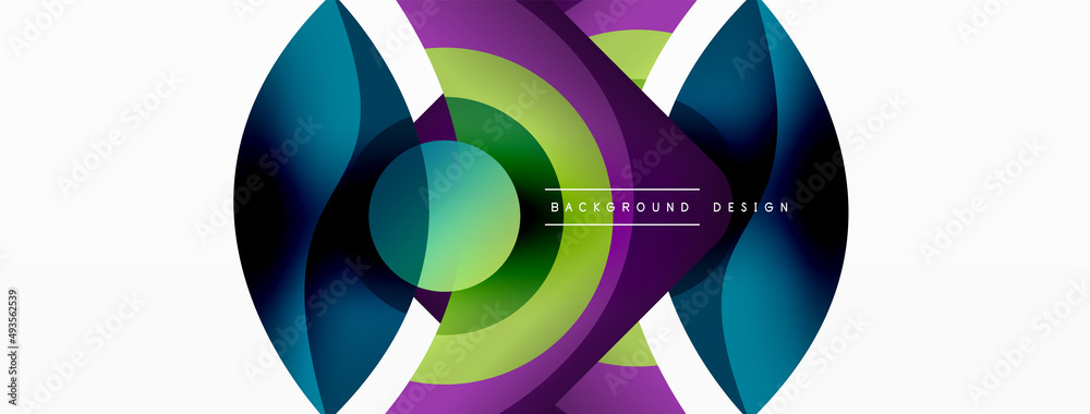 Creative geometric wallpaper. Minimal abstract background. Circle wave and round shapes composition vector illustration for wallpaper banner background or landing page Creative geometric wallpaper. Minimal abstract background. Circle wave and round shapes composition vector illustration for wallpaper banner background or landing page