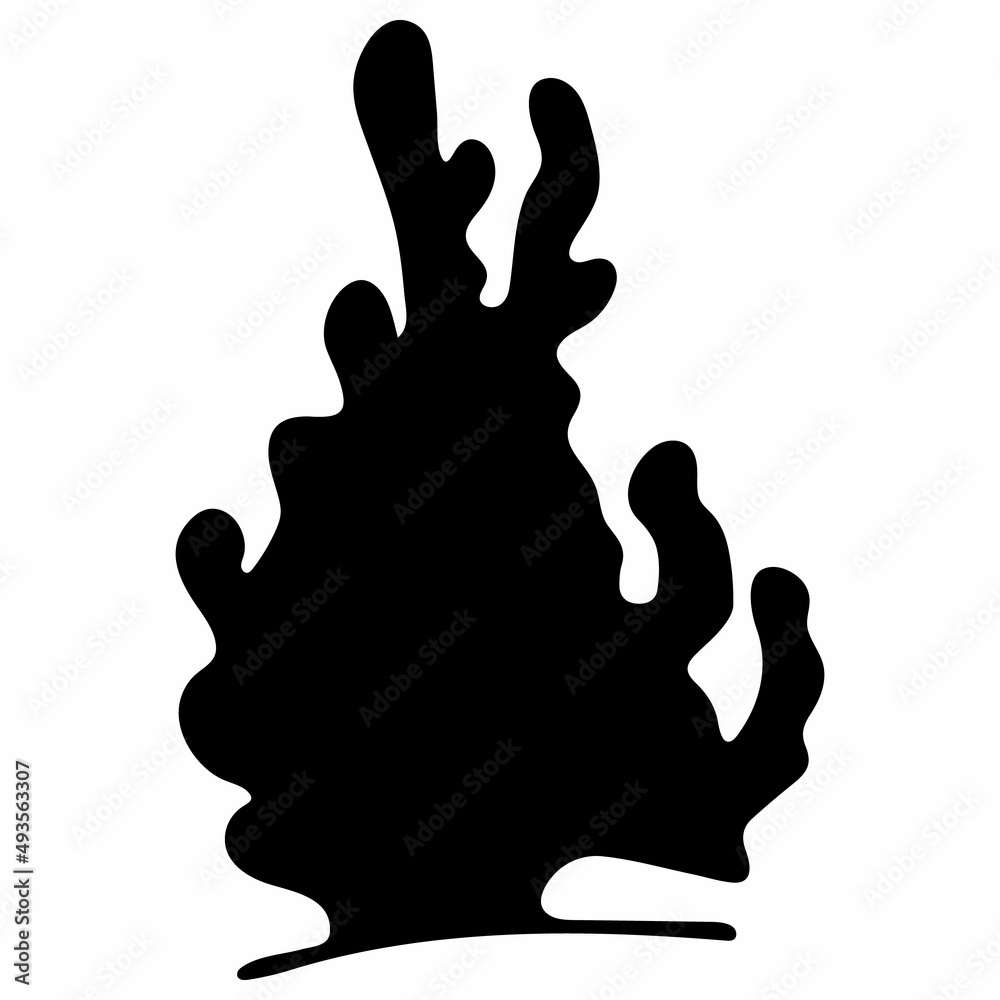 Coral Black Silhouette Illustration Isolated on White Background. Coral Black Silhouette Illustration Isolated on White Background.