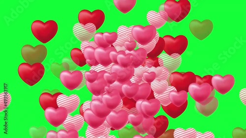 love with hearts in a flat style, valentine background