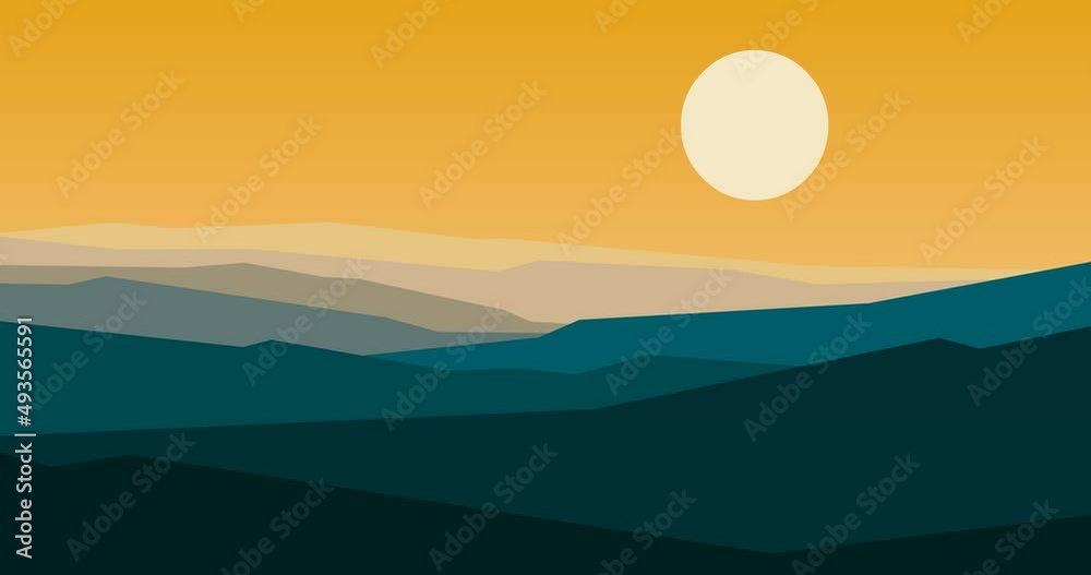 Parallax animation video hill mountains gradient background Parallax animation video hill mountains gradient background