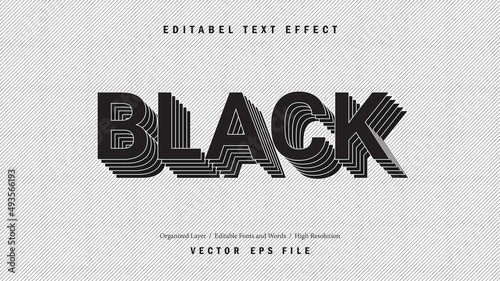 Editable Black Font Design. Alphabet Typography Template Text Effect. Lettering Vector Illustration for Product Brand and Business Logo.